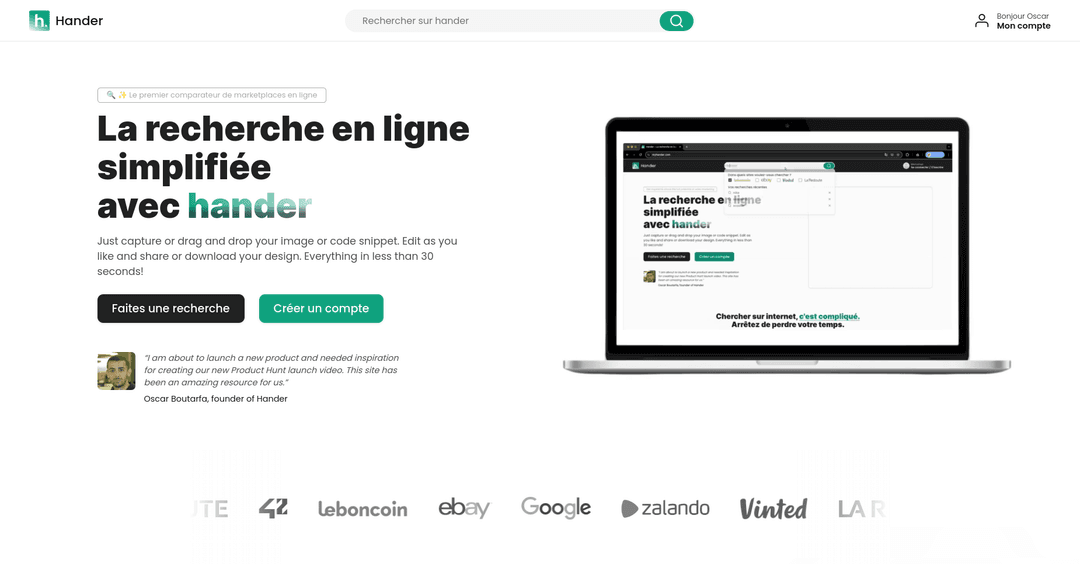 Myhander — L'achat en ligne simplifié